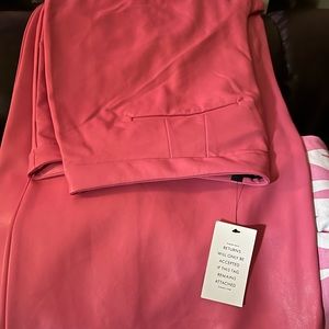 Pink Faux Leather Pants NWT